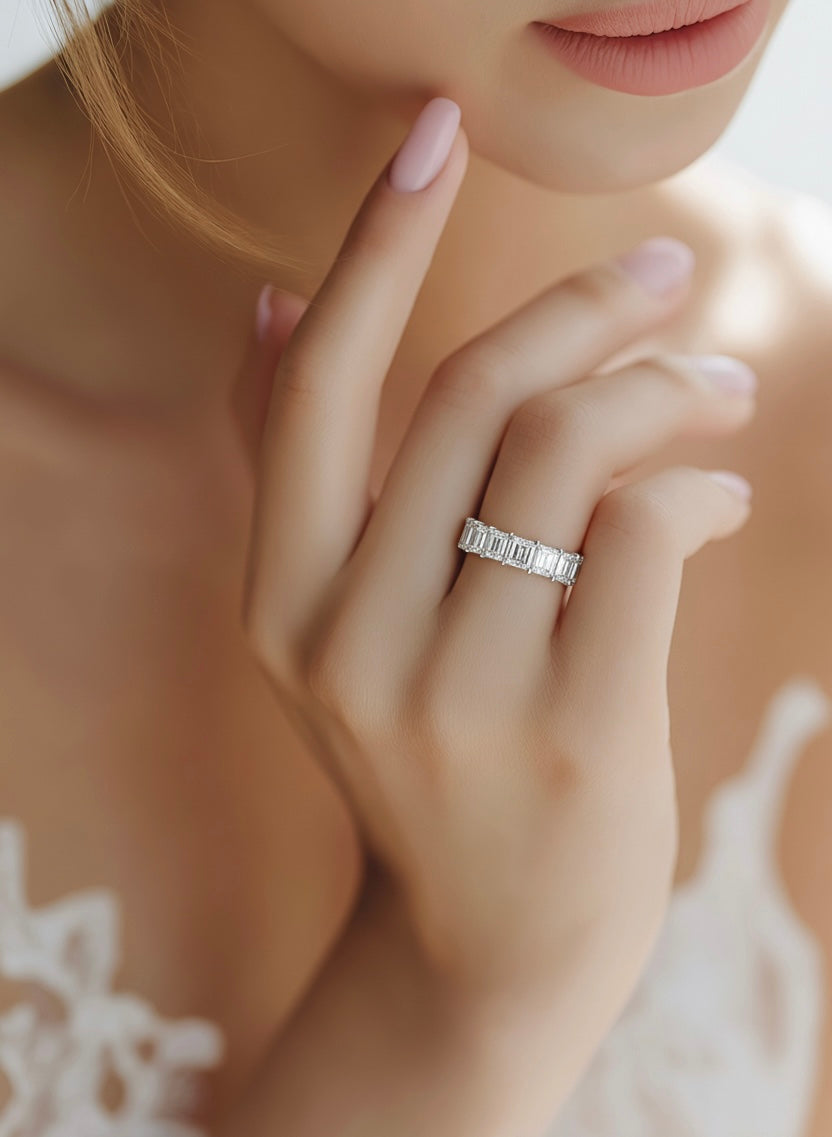 Emerald Eternity Ring Common Prong