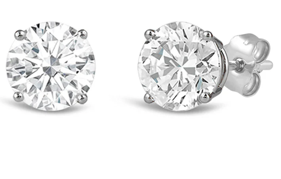 Round 3 Prong Martini Lab Grown Diamond Studs