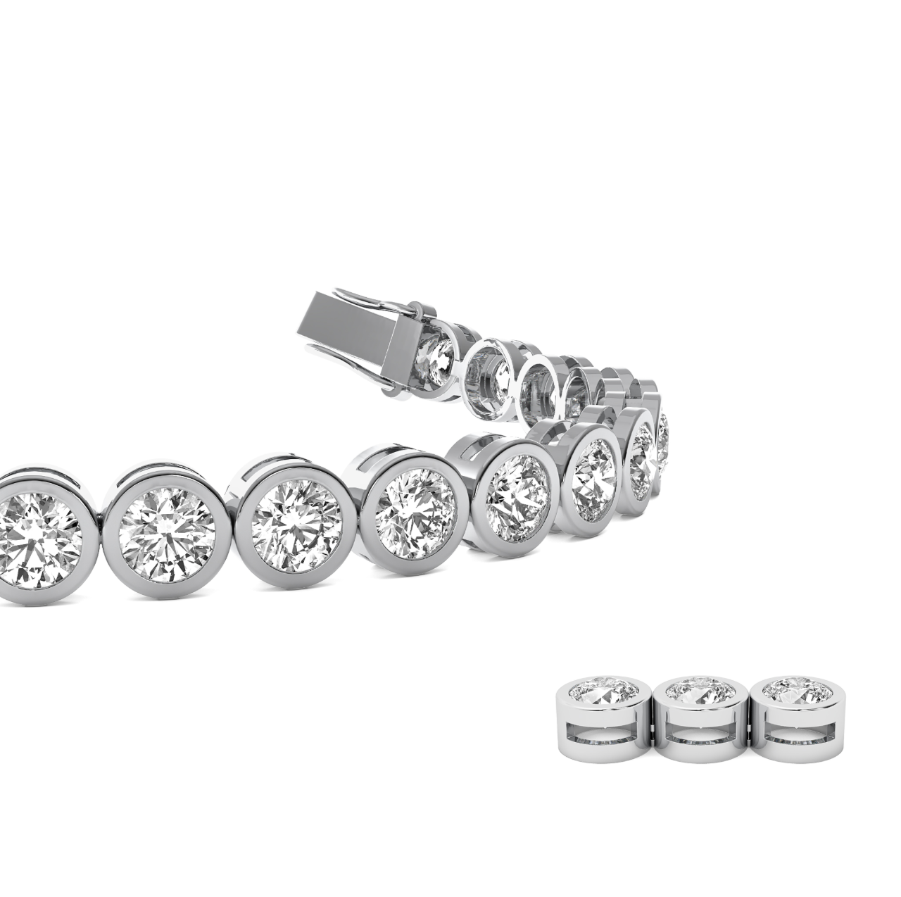 Tennis Bracelet Round Bezel
